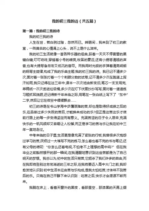 我的初三我的诗（共五篇）