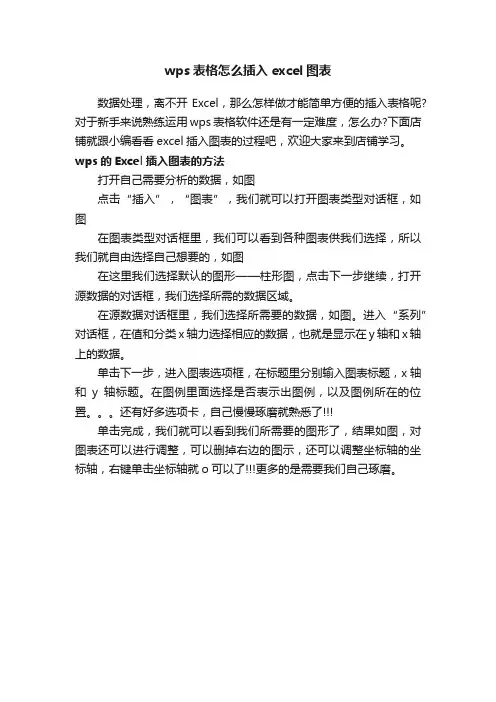 wps表格怎么插入excel图表