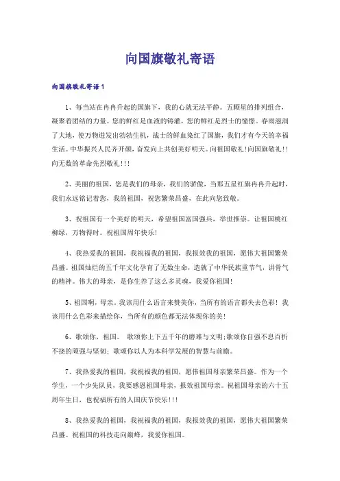 向国旗敬礼寄语