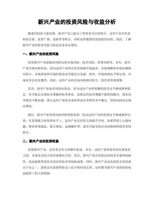 新兴产业的投资风险与收益分析
