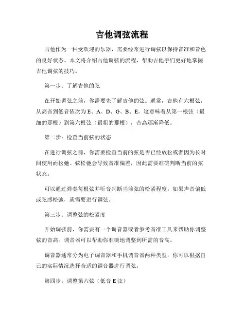 吉他调弦流程