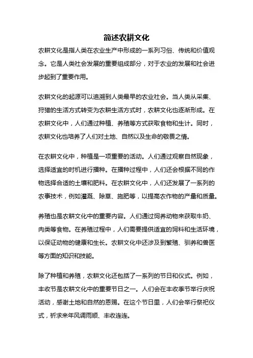 简述农耕文化