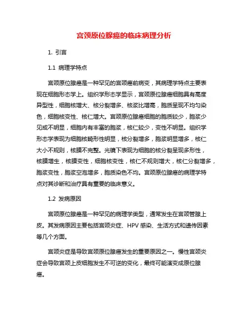 宫颈原位腺癌的临床病理分析