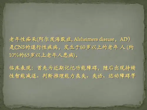 抗老年痴呆药PPT课件