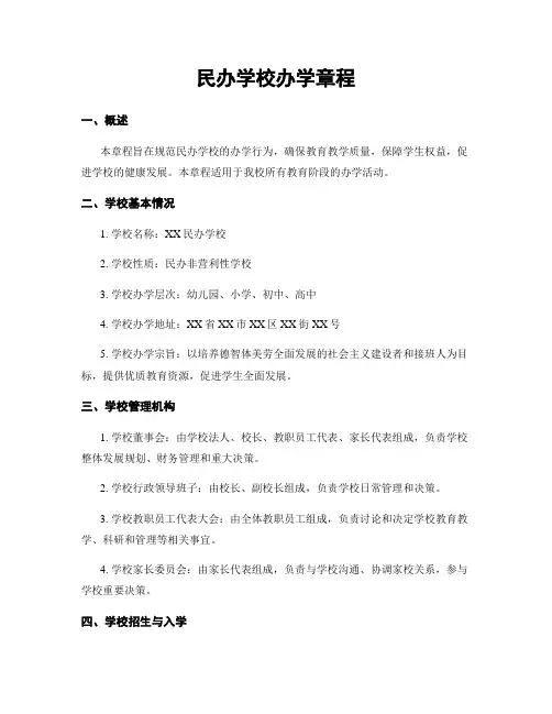 民办学校办学章程