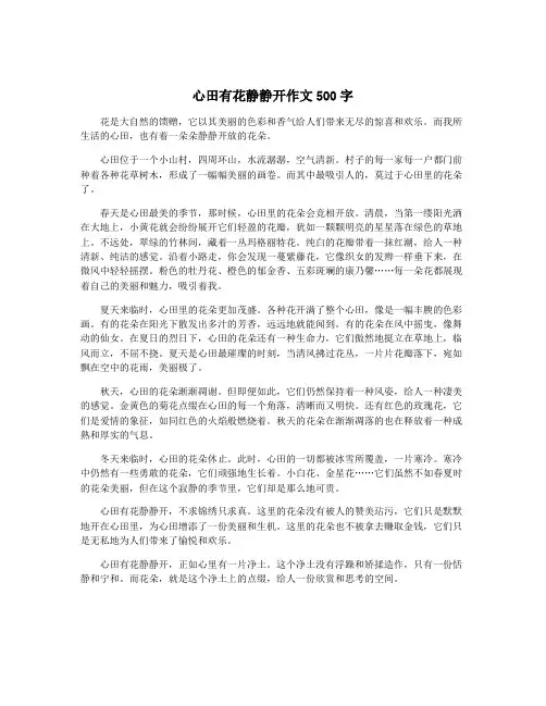 心田有花静静开作文500字