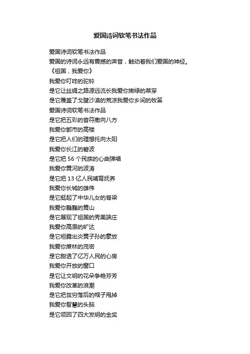 爱国诗词软笔书法作品