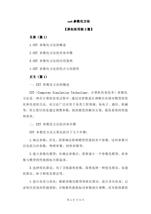 cst参数化方法