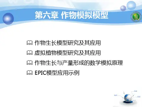 农业信息技术第六章作物模拟模型ppt课件