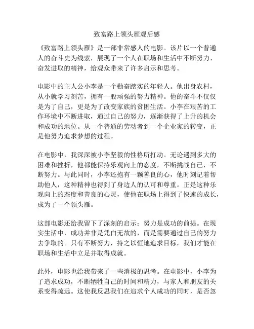 致富路上领头雁观后感