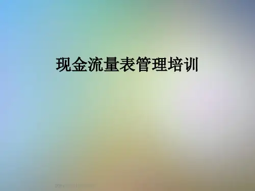 现金流量表管理培训