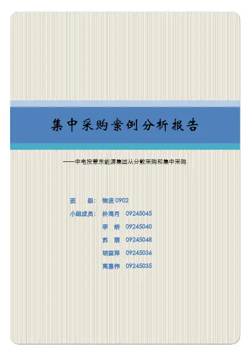 集中采购案例分析报告