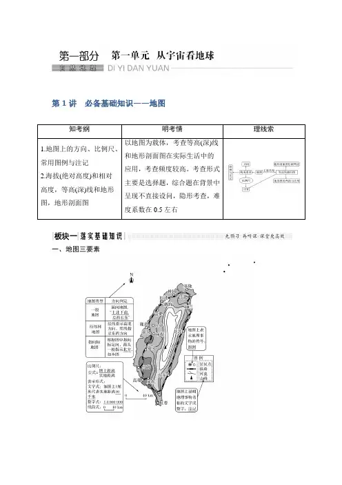 地理高三一轮复习《高考总复习》江苏讲义第一部分第一单元第1讲必备基础知识地图