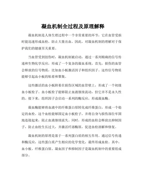 凝血机制全过程及原理解释