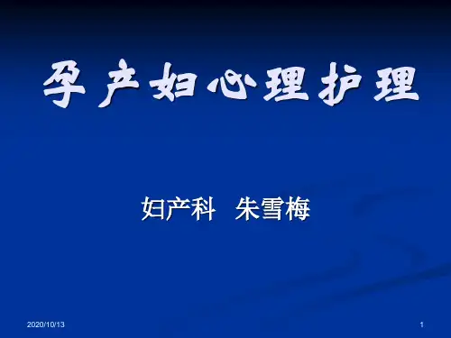 孕产妇心理护理PPT课件