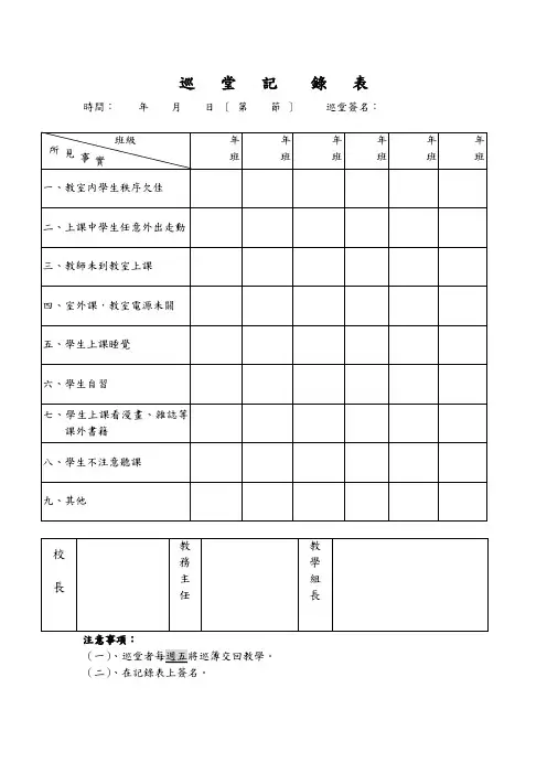巡堂记录表