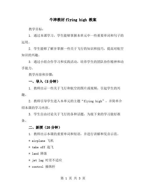 牛津教材flying high 教案