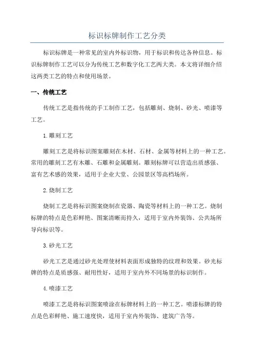 标识标牌制作工艺分类