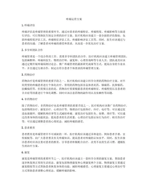 疼痛运营方案