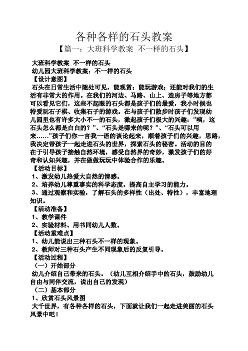 各种各样的石头教案