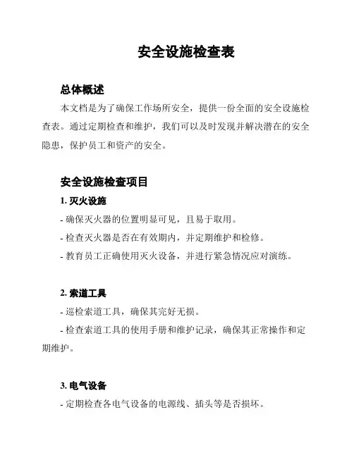 安全设施检查表