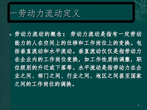 劳动力流动资料PowerPoint演示文稿