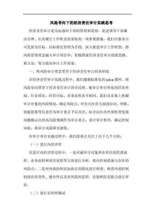 风险导向下的经济责任审计实践思考