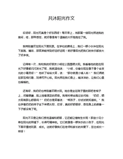 共沐阳光作文