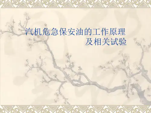 汽机危急保安油的工作原理及相关试验