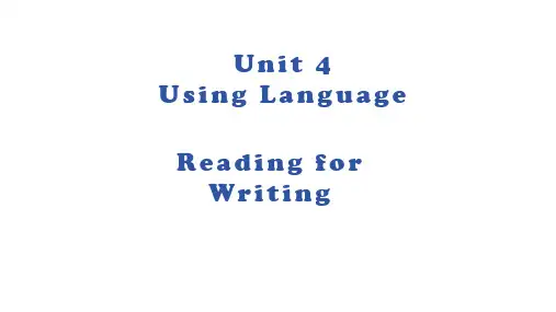 Unit4Readingforwriting写作高中英语堂(人教版2019)(选择性)
