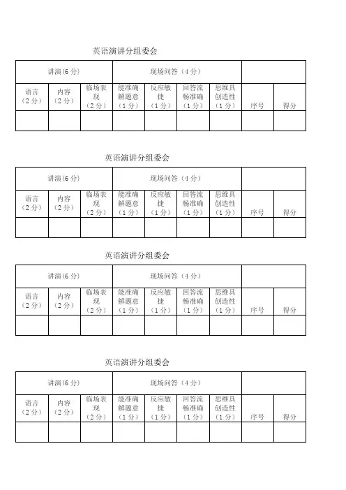 ”英语演讲比赛评分标准(1)
