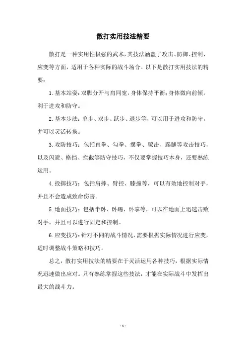 散打实用技法精要