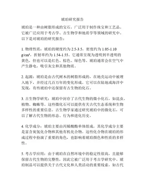 琥珀研究报告