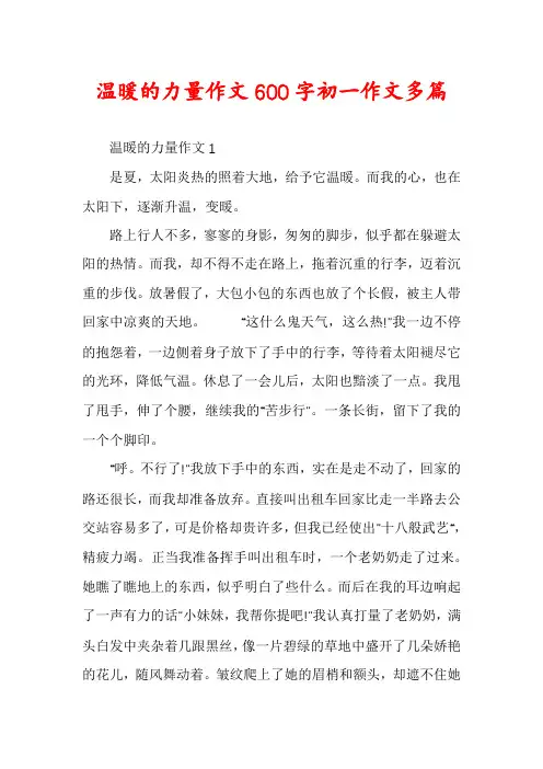 温暖的力量作文600字初一作文多篇