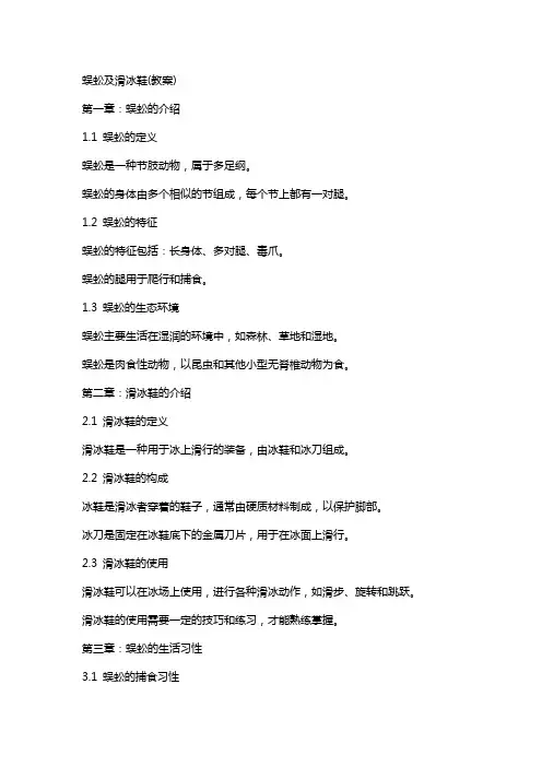 蜈蚣及滑冰鞋(教案)