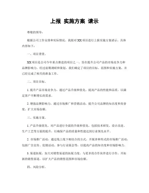 上报 实施方案 请示