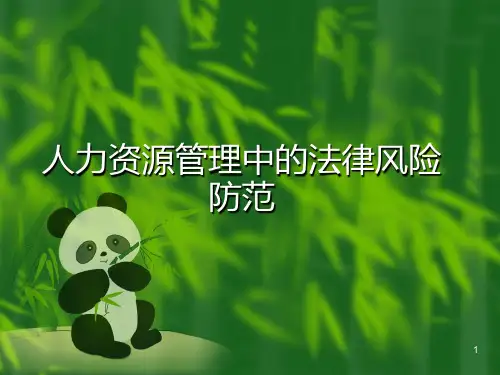 人力资源管理中法律风险防范PPT课件