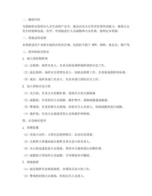 娱乐场所消防预案