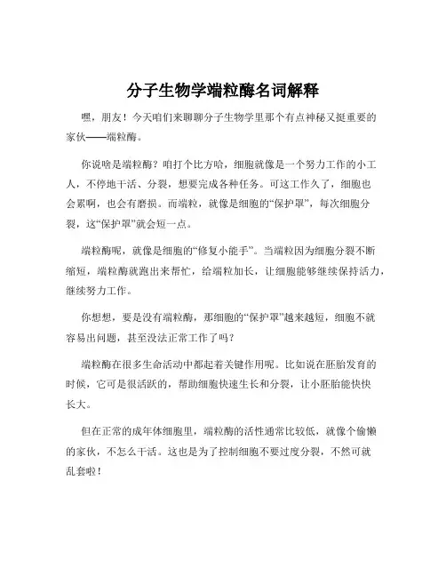 分子生物学端粒酶名词解释