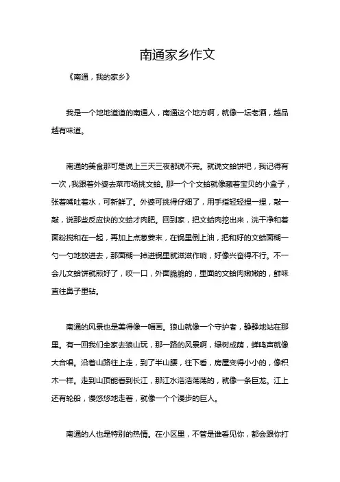 南通家乡作文