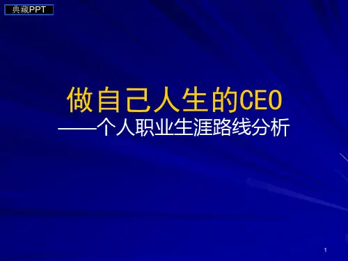 个人职业生涯路线分析PPT课件