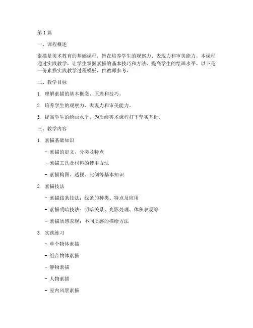 素描实践教学过程模板(3篇)