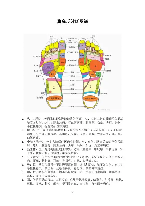 脚耳手部反射区图解