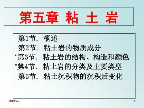 沉积岩石学5章粘土岩