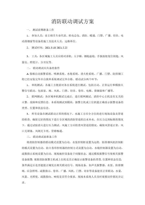 消防联动调试方案