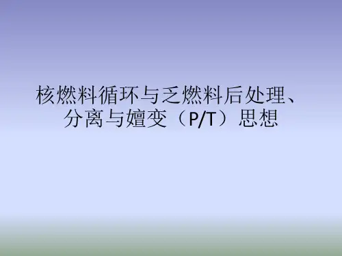 核燃料循环与乏燃料后处理、分离与嬗变思想页PPT文档