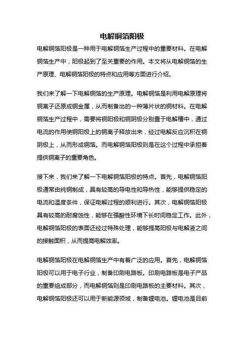 电解铜箔阳极