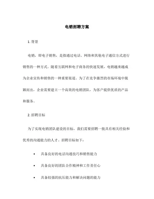 电销招聘方案
