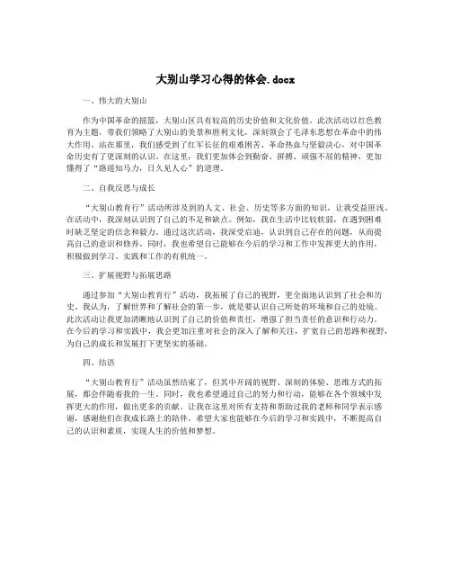 大别山学习心得的体会.docx