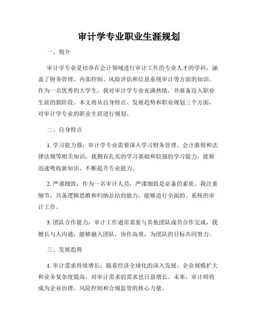 审计学专业职业生涯规划